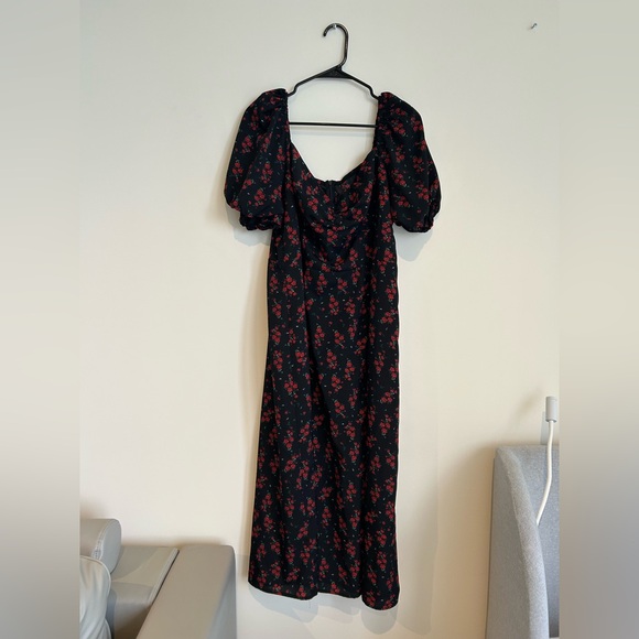 Cider NYAR'S FLORAL SWEETHEART SPLIT MIDI DRESS - Picture 11 of 16